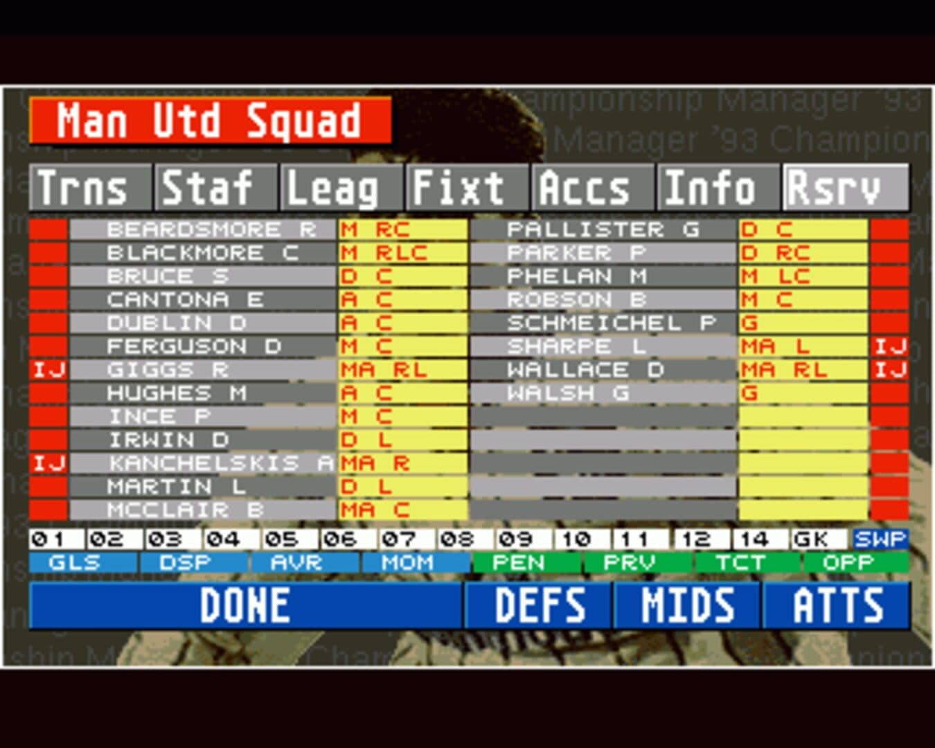 Championship Manager '93 screenshot 2
