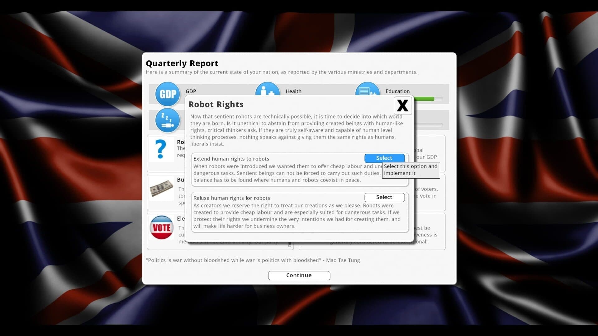 Democracy 3: Clones and Drones screenshot 2