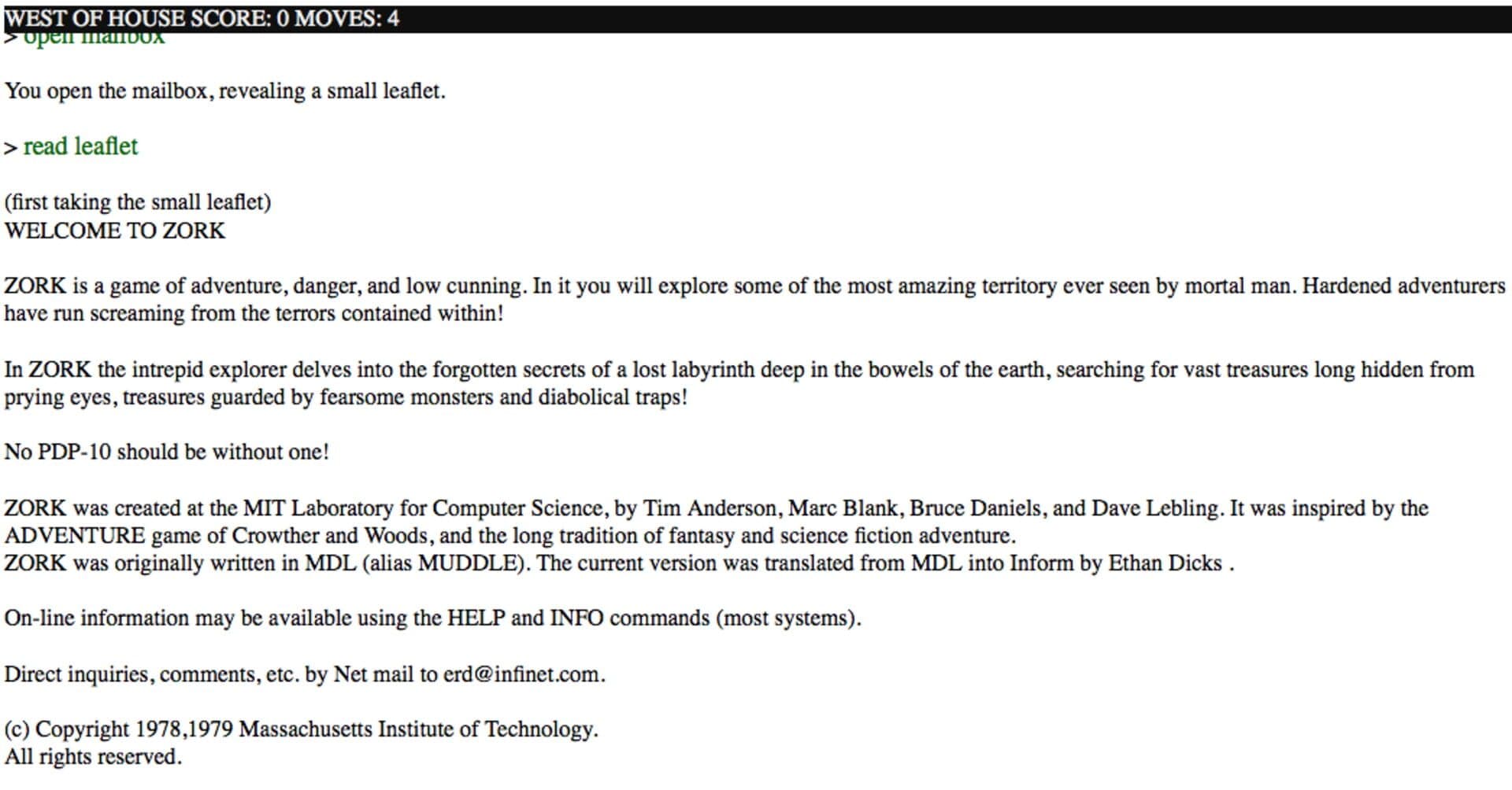 Zork screenshot 3
