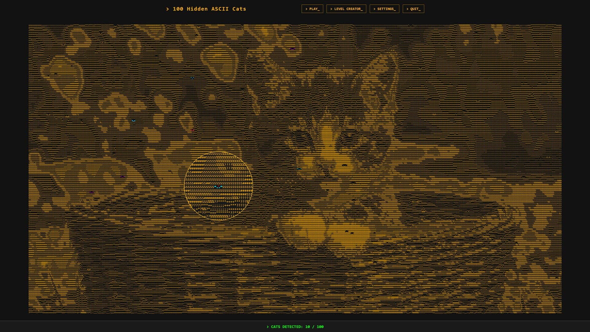 100 Hidden ASCII Cats screenshot 1