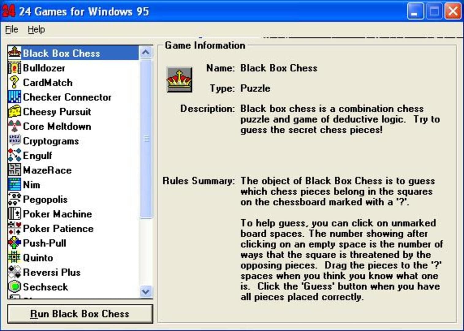 24 Games For Windows 95 screenshot 1