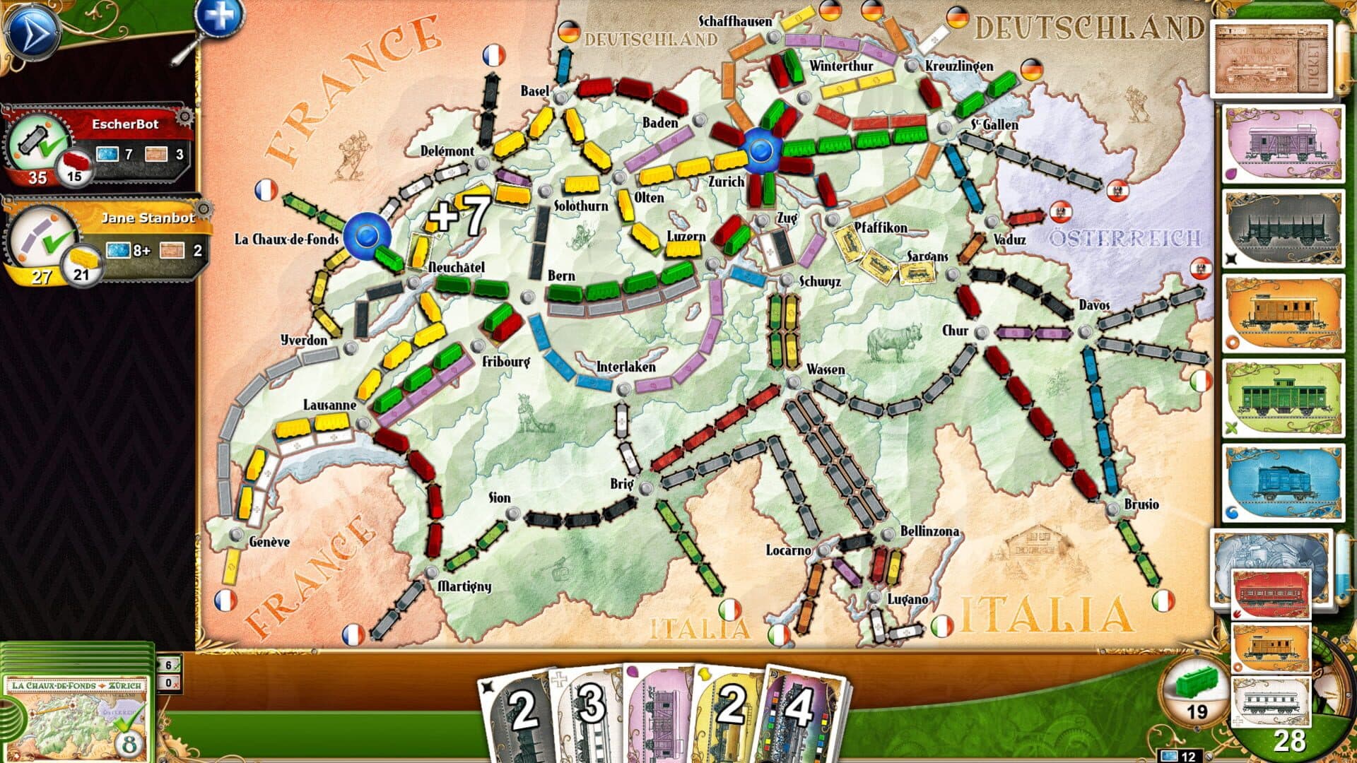 Ticket to Ride: Switzerland screenshot 2