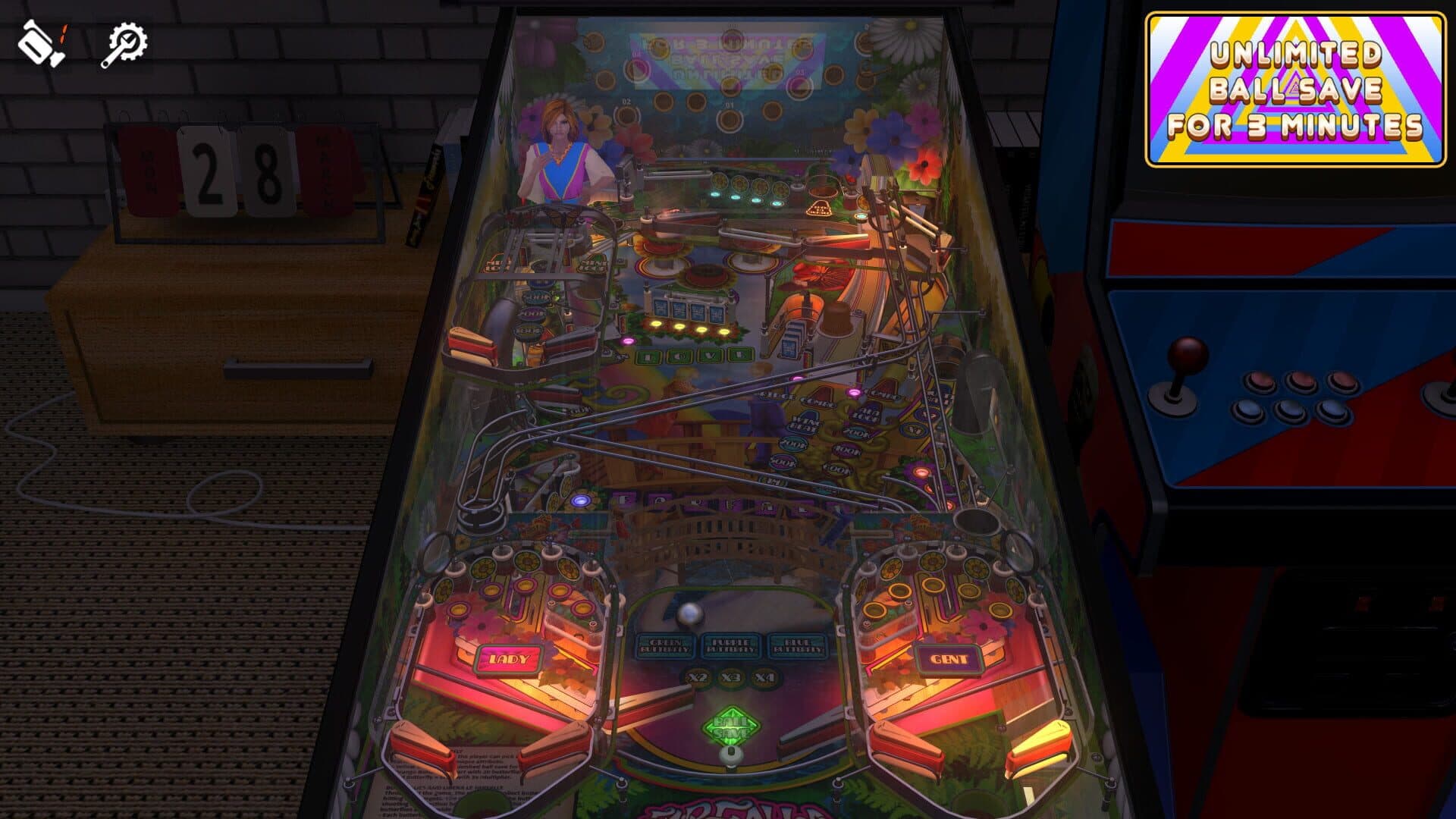 Zaccaria Pinball: Farfalla Deluxe Pinball Table screenshot 1