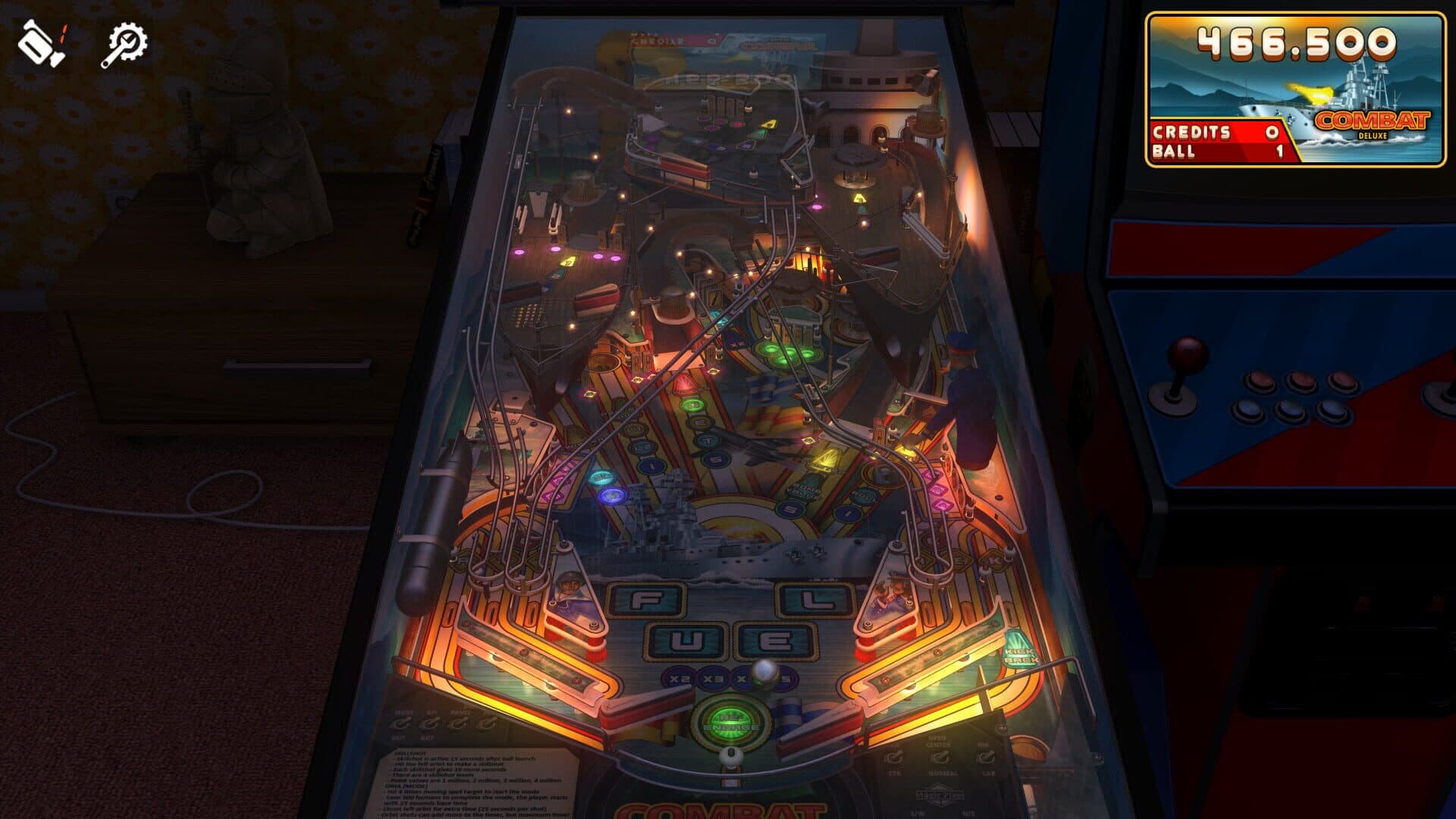 Zaccaria Pinball: Combat Deluxe Pinball Table screenshot 2