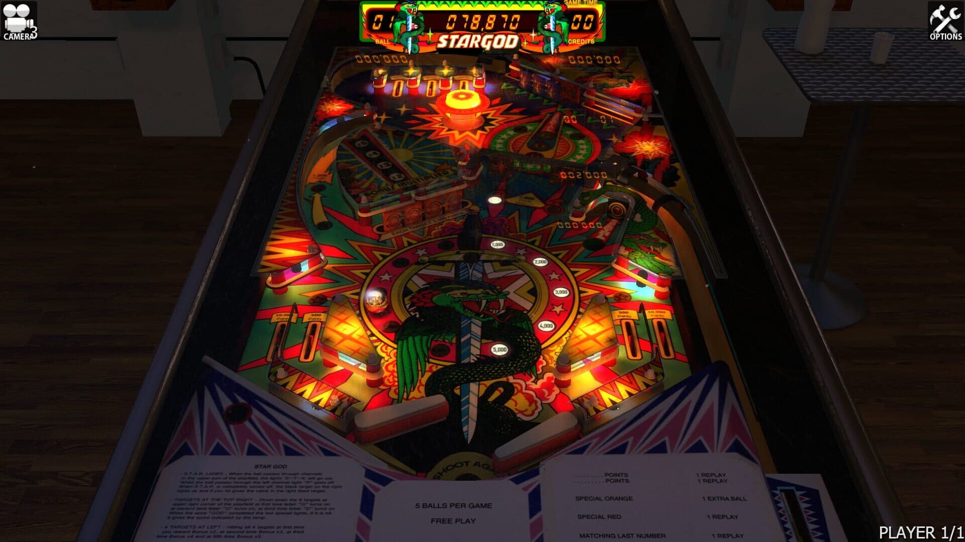 Zaccaria Pinball: Star God Table screenshot 3
