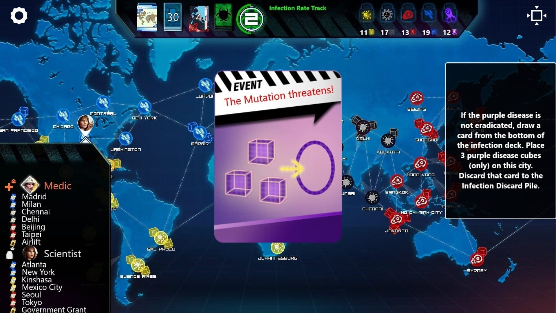Pandemic: The Board Game - On the Brink: Mutation screenshot 2