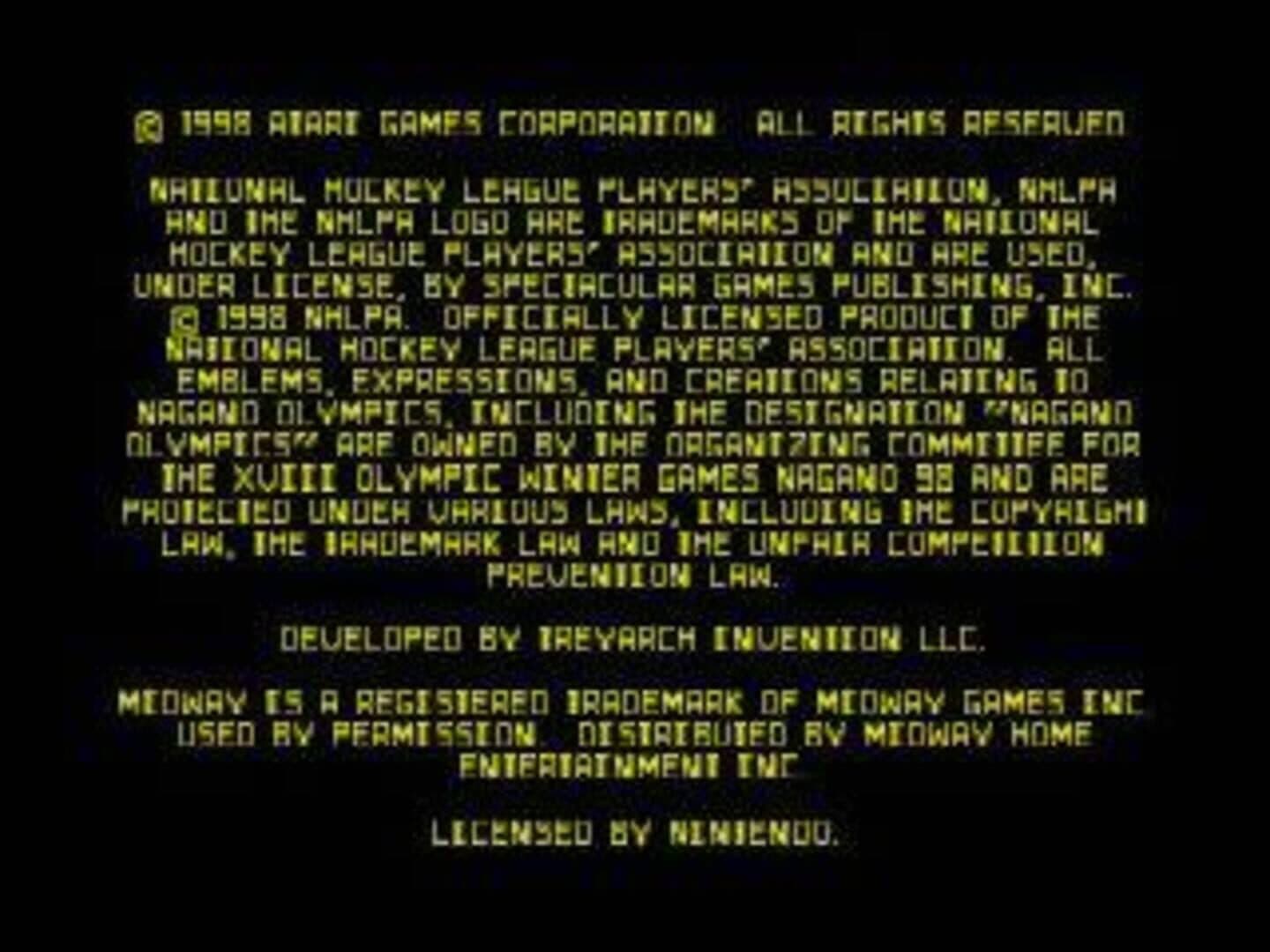 Olympic Hockey 98 screenshot 1