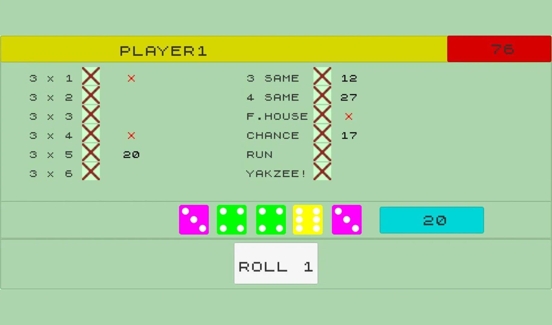 Yakzee: Remastered Edition screenshot 1