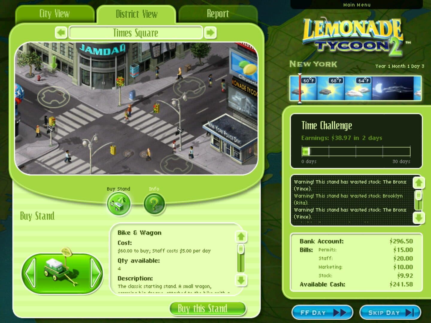Lemonade Tycoon 2: New York Edition screenshot 1