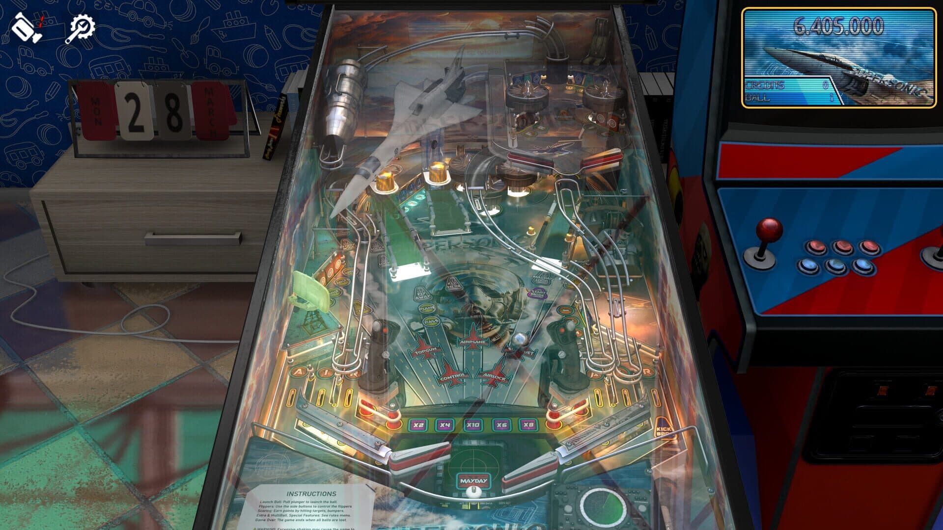 Zaccaria Pinball: Supersonic Deluxe Pinball Table screenshot 1