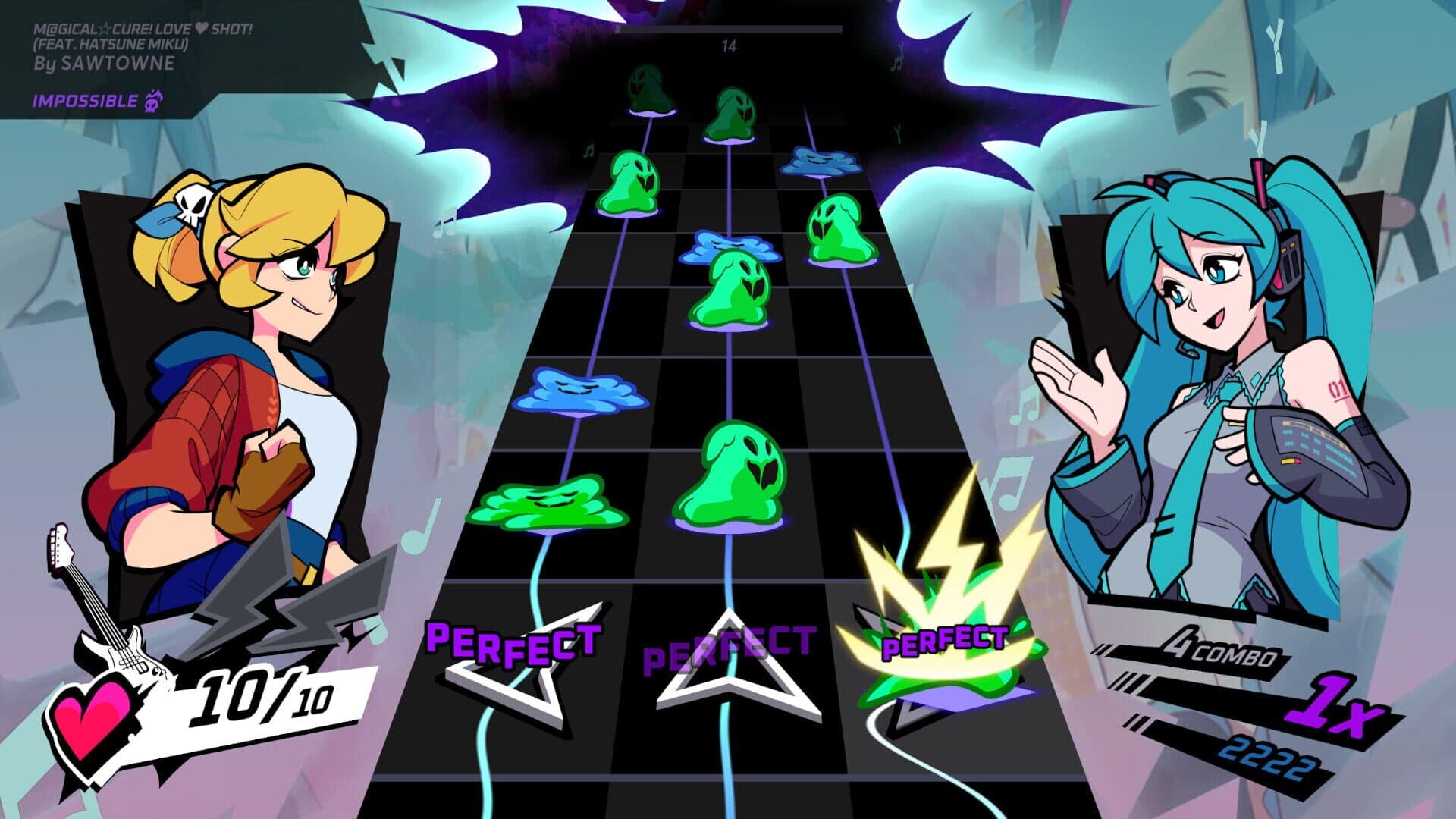 Rift of the NecroDancer: Hatsune Miku - "M@gical Cure! Love Shot!" screenshot 3