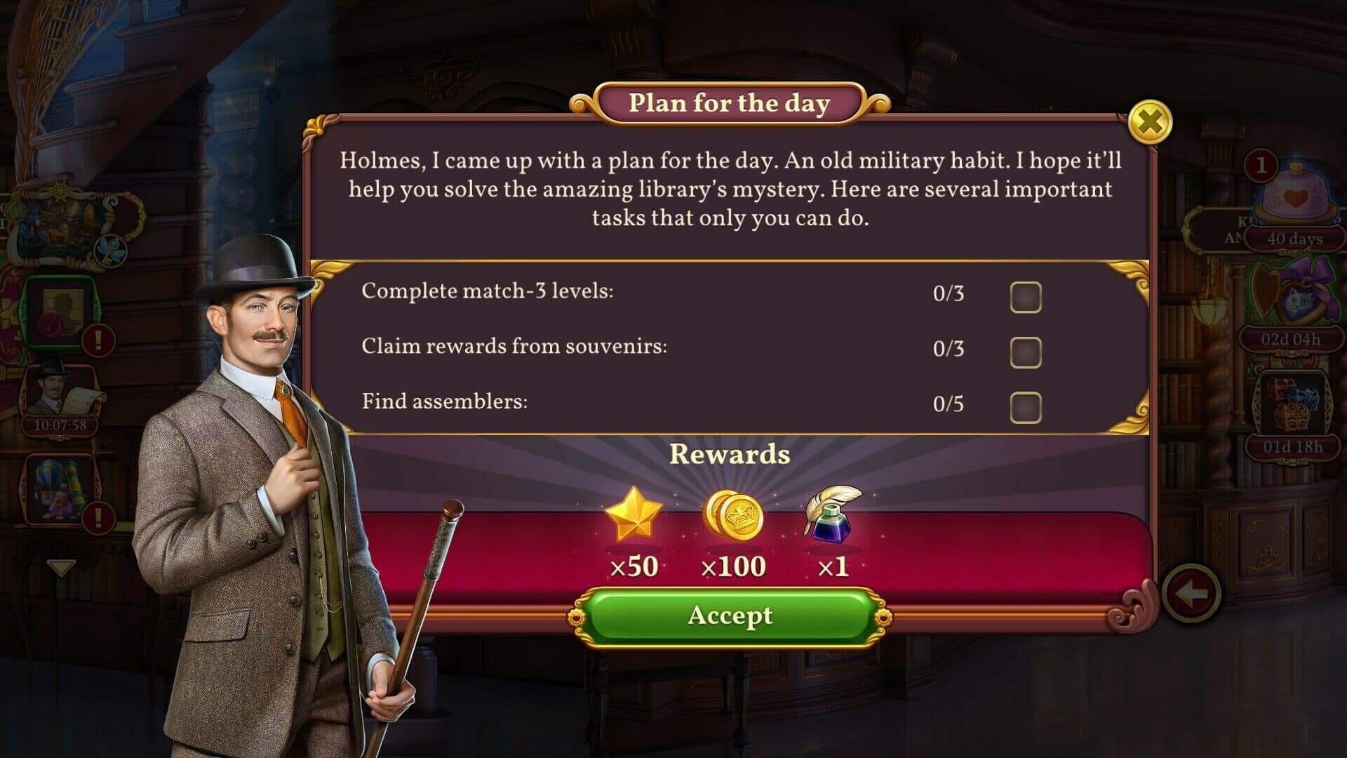 Sherlock: Hidden Object & Match-3 Mystery screenshot 2