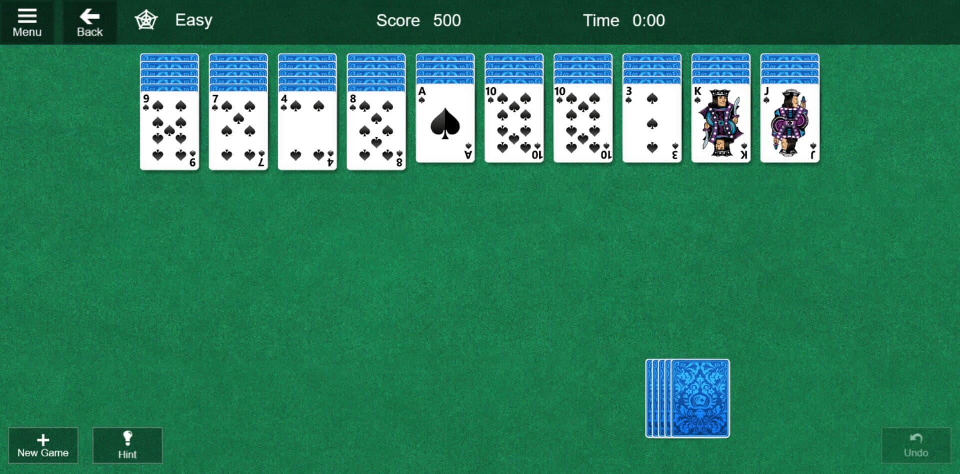 Microsoft Spider Solitaire screenshot 1