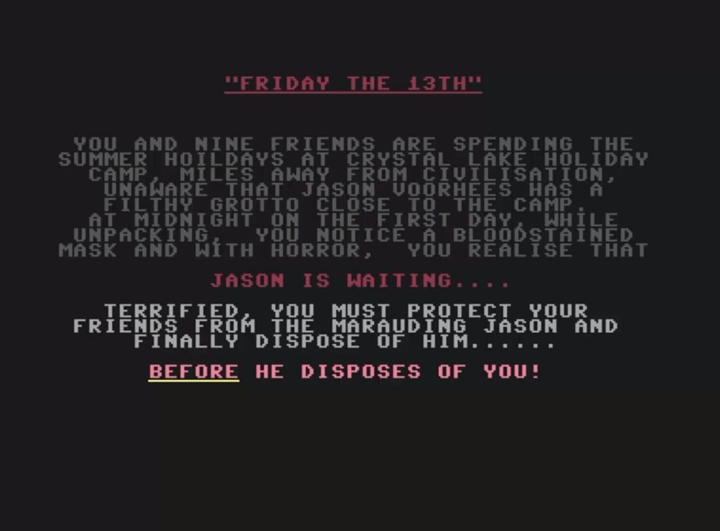 Friday the 13th: The Computer Game screenshot 1
