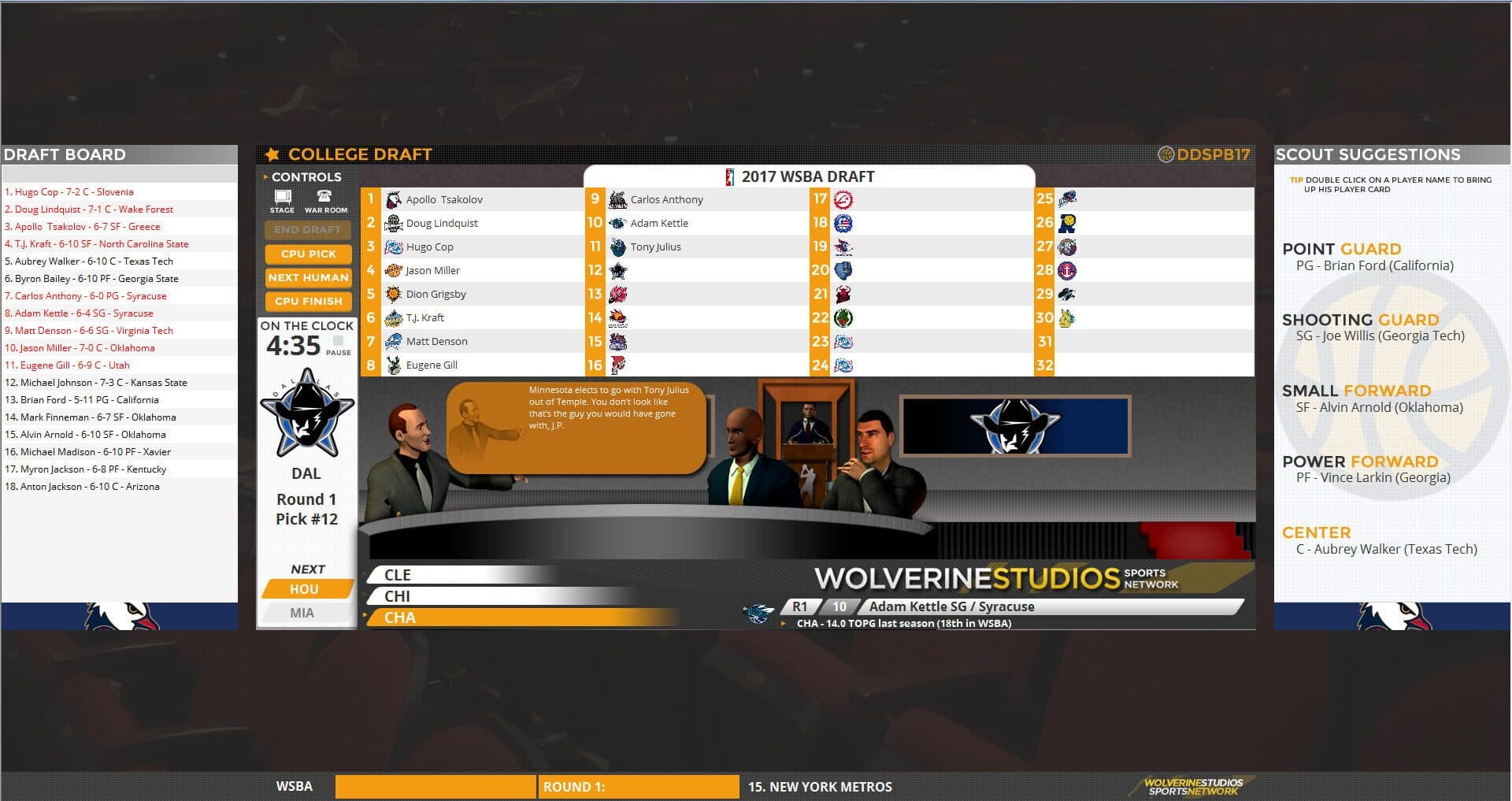 Draft Day Sports: Pro Basketball 2017 screenshot 1