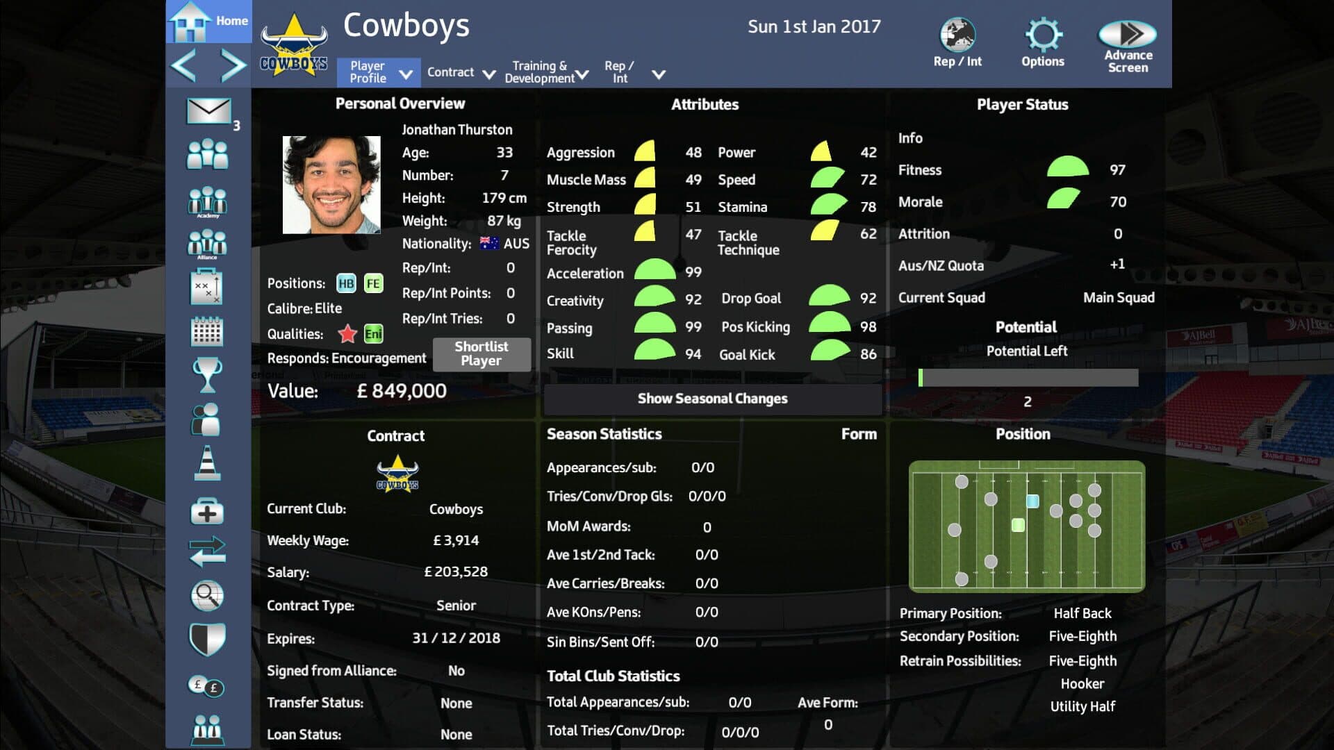 Rugby League Team Manager 2018 screenshot 2